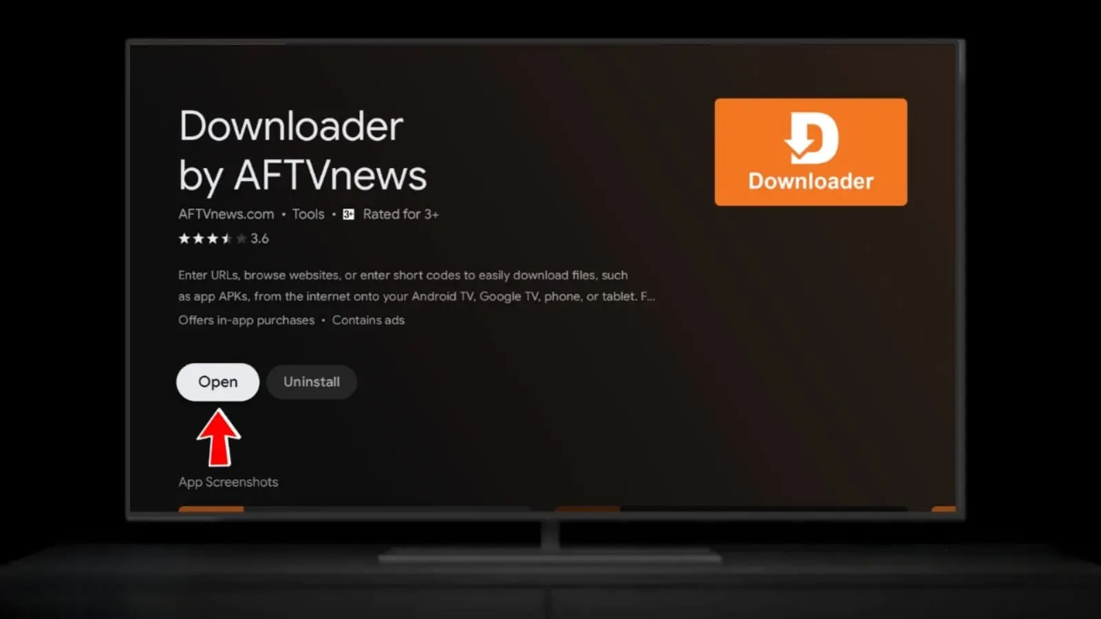 Downloader by AFTVnews in Google Play Store on Android TV